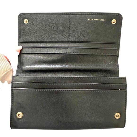 ANYA HINDMARCH Leather Zippered Wallet Black - Picture 5 of 5